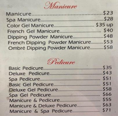 Price list: Manicure | Pedicure