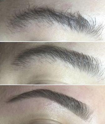 before and after eye brow wax