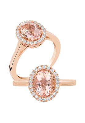 Morganite and Diamond Ring in Rose Gold