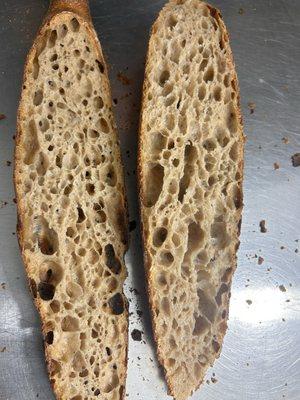 Sourdough whole-wheat baguette