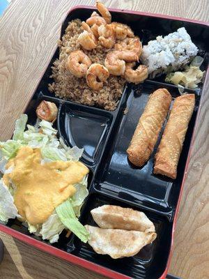 Shrimp with fried rice bento box