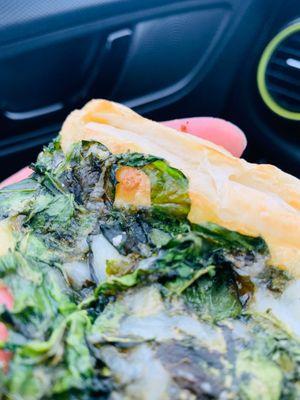 Spinach breakfast puff pastry