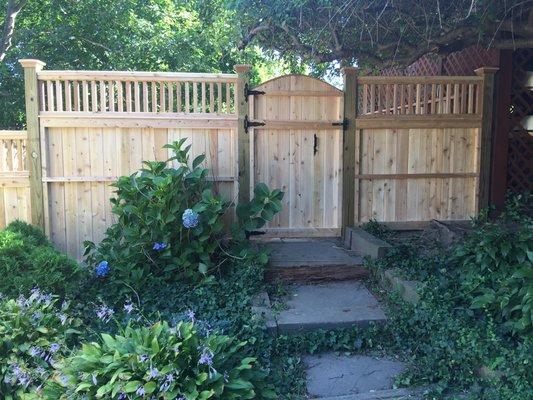 #1 cedar board with closed top baluster custom built on site