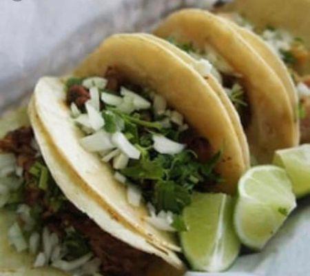 Delicious street brisket tacos.