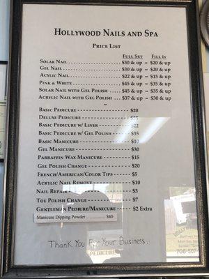 Services Menu