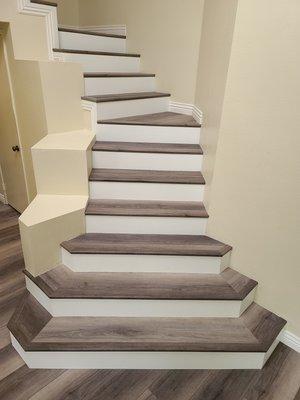 Coretec Vinyl Plank on stairs