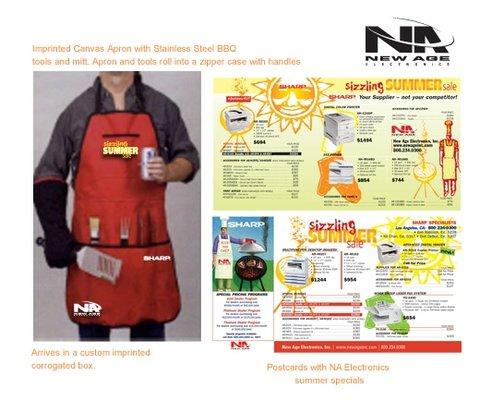 Custom Apron with BBQ Utensils and Printed Sell Sheets