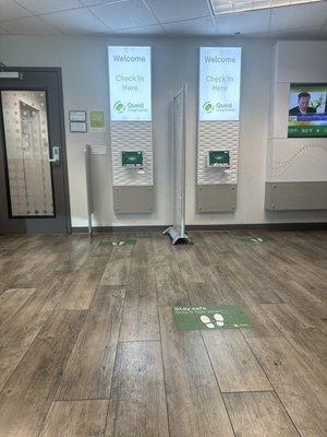 Automated Check in area at Quest Diagnostics