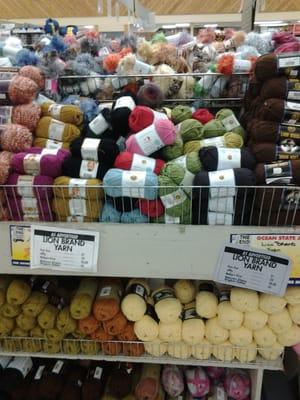 Lion brand yarn at deep discounts.