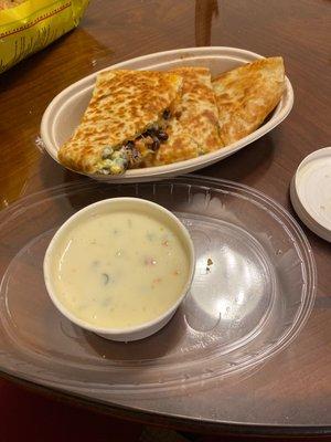 Queso and Urban quesadilla