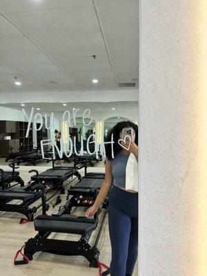 They always have different motivational sayings on the mirrors