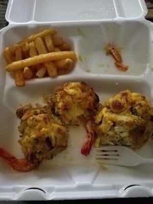 stuffed shrimp and crab cake