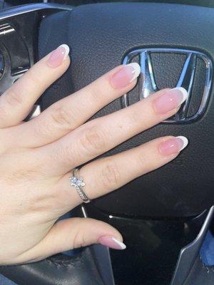 Acrylic Nails Almond Shape French Tip