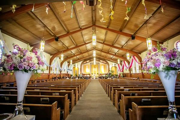 beautiful decorations a week after Easter. Flower arrangements by Allure Flower Decor in San Jose