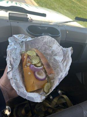 Terrible tweeker that threw this together and added 3 types on onions when only asked for diced and burnt the bread , can't make a sandwich?