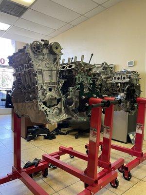 New engines waiting to go through our assembly process.