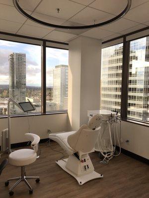 Modern orthodontics with a panoramic view of the city