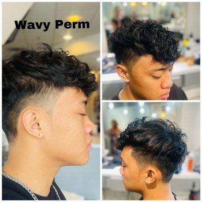 Men's wavy perm