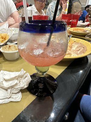 Strawberry margarita on the rocks