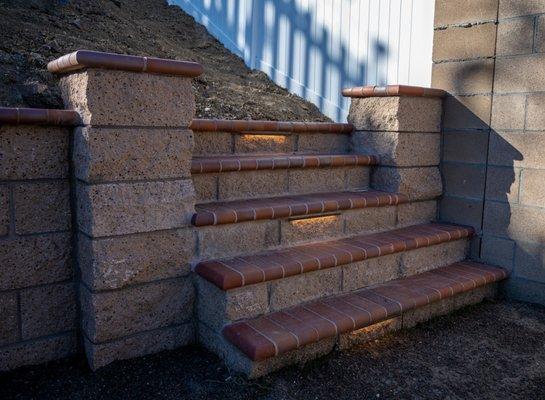 Stairs completed with lights