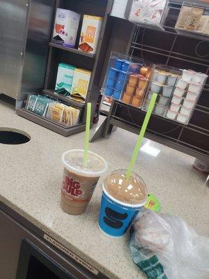 $1.29 any iced coffee,  free small slurpee for 7tewards, and a stuffed cake.