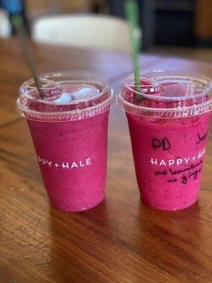 Pink drink smoothies