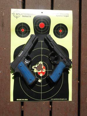 Practice sessions Kimber .45 Auto and CZ75B 9mmP.