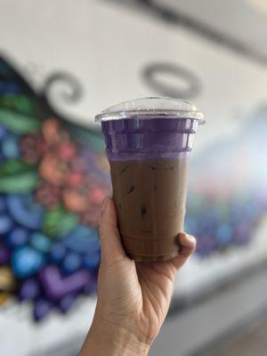 Ube foam coffee