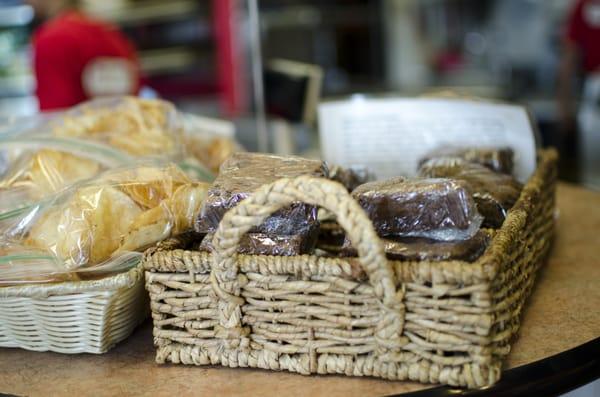 Try our homemade potato chips and brownies.  You'll love them