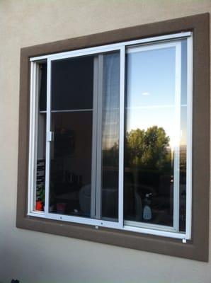 Custom sliding window screen with top & bottom tracks