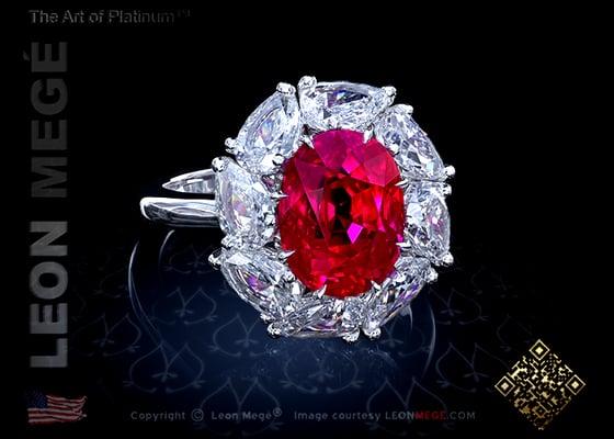 Custom made ruby cluster ring r6881