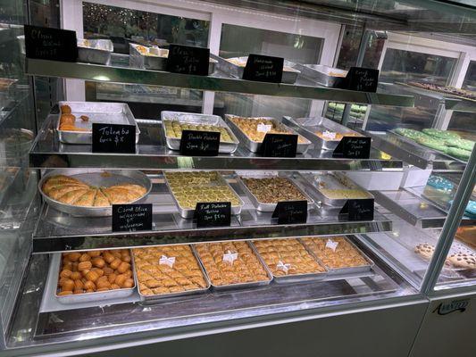 Different types of baklava, which I love. I haven't tried mine yet, but they all looked delicious.