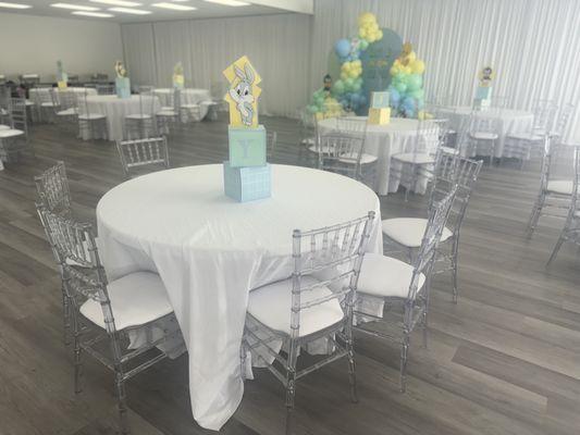 Baby shower main hall.