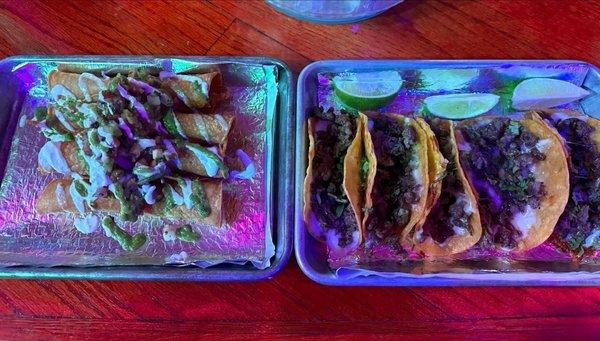 Flautas and street tacos