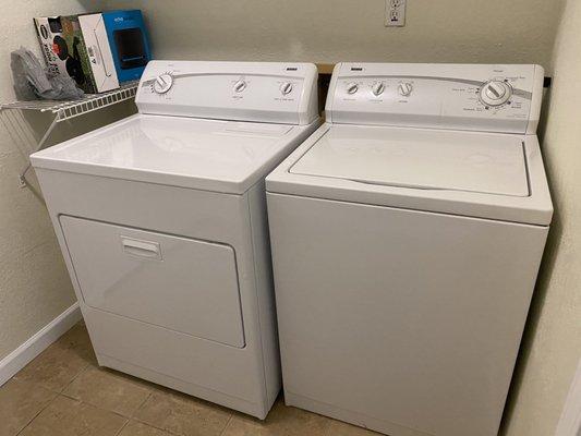 Washer and dryer in the home.