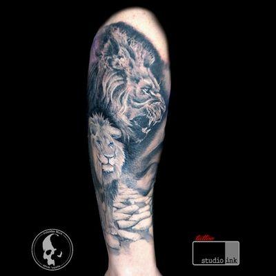 The aspects of the lion by artist/owner Mark Strong.