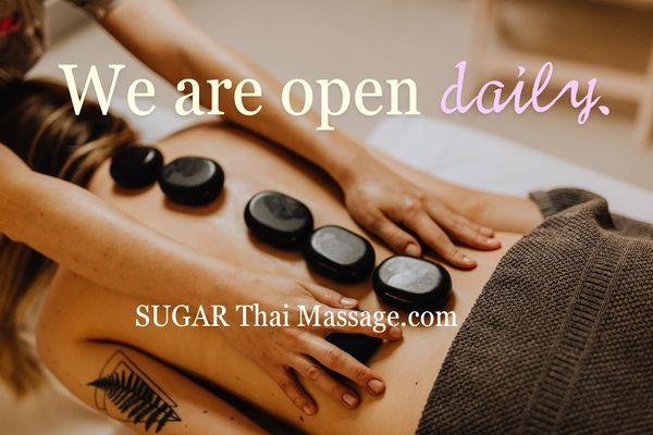 SUGAR Thai Massage We are open daily #deals Book online www.SugarThaiMassage.com Sorry if not book in advance, limit a day for quality.