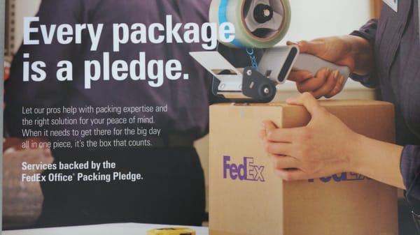 Every package is a pledge.  FedEx Office POS advertising