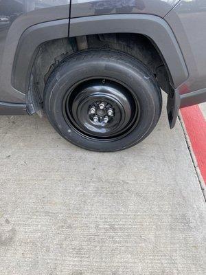 The spare they put on because I wouldn't buy new tires!