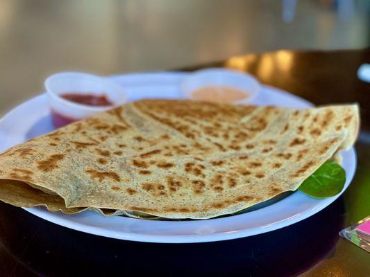 Spicy Vegetarian & Hummus on Buckwheat Crepe