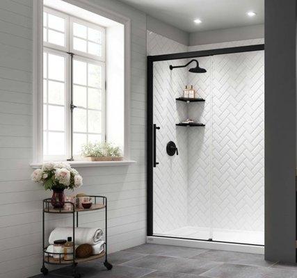 Herringbone Texture Shower Wall