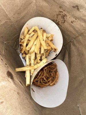 Smash fries and haystack onion