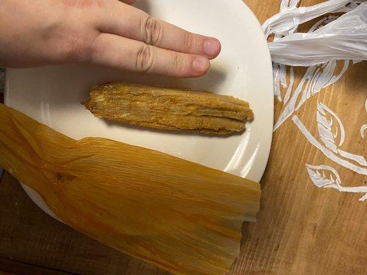 Tiny tamal no meat Regular Pork Tamales