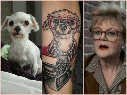 My dog as Jessica Fletcher from "Murder, She Wrote" by Shannon.