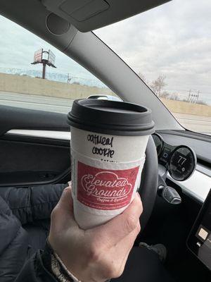 Oatmeal cookie latte recommended by the barista. So good! Perfect amount of sweetness and delicious coffee.