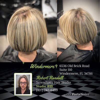 Traditional bob with highlights