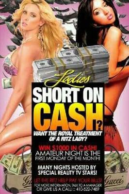 AmateurNight contest $500 first prize every first Monday of the month