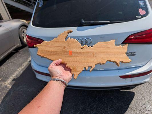 Upper Peninsula of Michigan cutting board