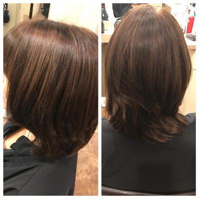 From blonde to brown! Done by Jackie.