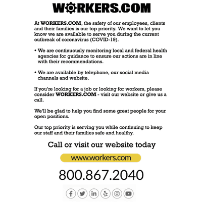 WORKERS.COM / COVID-19 Update